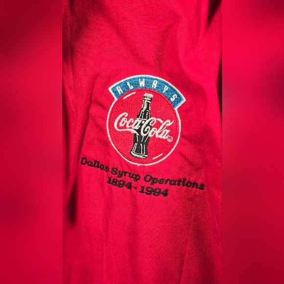 VTG RARE Always Coca-Cola 1894 - 1994 Dallas Syrup Operations Jacket, XL, Red - Picture 3 of 15